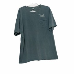Authentic Pigment Mens Pure Blue T-Shirt Pocket Short Sleeve Round Neck Size XL