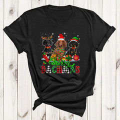 Merry Dachmas Funny Cute Christmas Dog Lover S-234XL T-shirt
