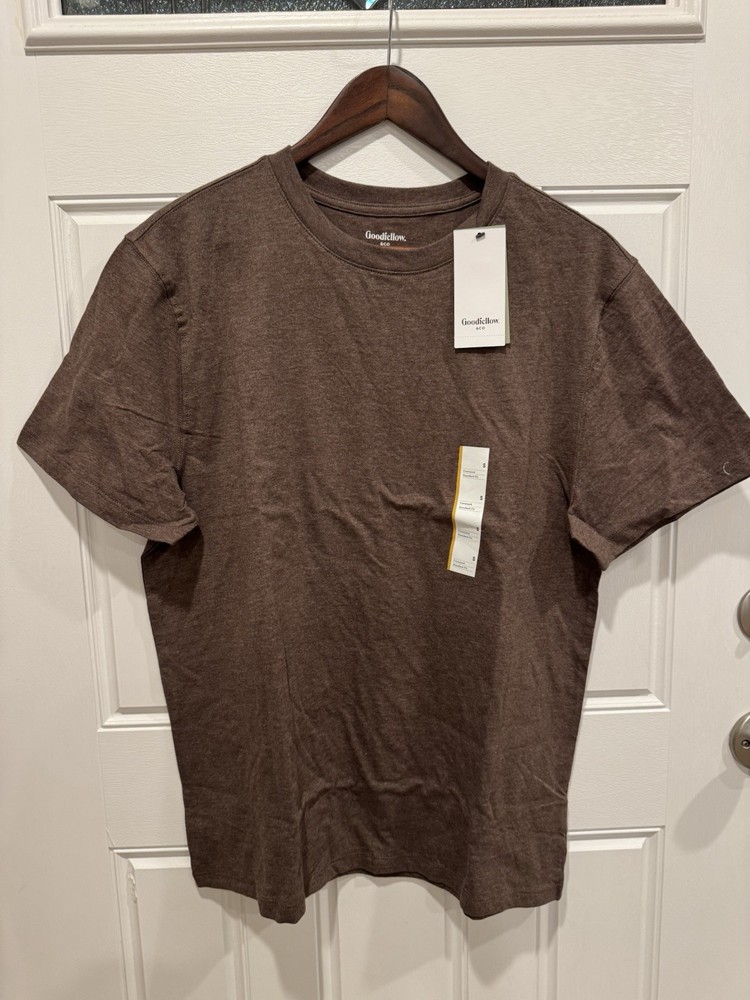 Goodfellow & Co Men’s T-Shirt Standard Fit Crew Neck Brown Cotton Size M