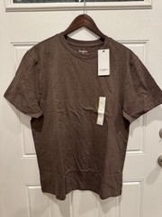 Goodfellow & Co Men’s T-Shirt Standard Fit Crew Neck Brown Cotton Size M