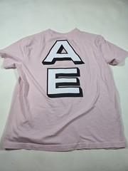 American Eagle Shirt Adult Large Pink Spellout Big Logo Graphic Tee Cotton Mens