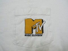 VTG MTV Music Television T-Shirt Men Large 42-44 Plug In Y2K 90s Pocket Tee Rare