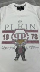 PHILIPP PLEIN T-shirt Round Neck SS PP Glass Black/White Size Medium