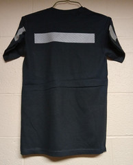Gildan Ultra Cotton Black T Shirt with Silver Reflective Hi Vis Trim New Small