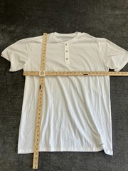 Fresh Clean Threads T-Shirt Men 2XLT White Soft Knit Cotton Casual Henley Neck