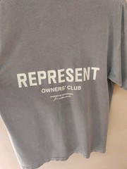 Represent Owners Club T-Shirt Ash Grey Oversized Fit Size S Made in Portugal