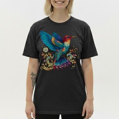Colorful Hummingbird Nature Art T-Shirt Vintage Retro Gift Men Women Tee