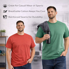 BILLIONHATS Mens Cotton Short Sleeve Lightweight T-Shirts(12 Pack Assorted B, M)
