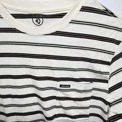 NEW Volcom Striped Cream Short Sleeve T-Shirt (Multiple Sizes)