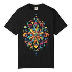 Boho Mandala Floral Abstract Art TShirts, Comfort Colors, Unisex Streetwear Tee