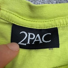Cotton On Graphic Tee Men M/L Lime Green Tupac Shakur Embroidered Hip Hop Cotton