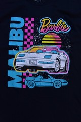 Barbie Mens Malibu Barbie Car Graphic Black Shirt New M, L, XL