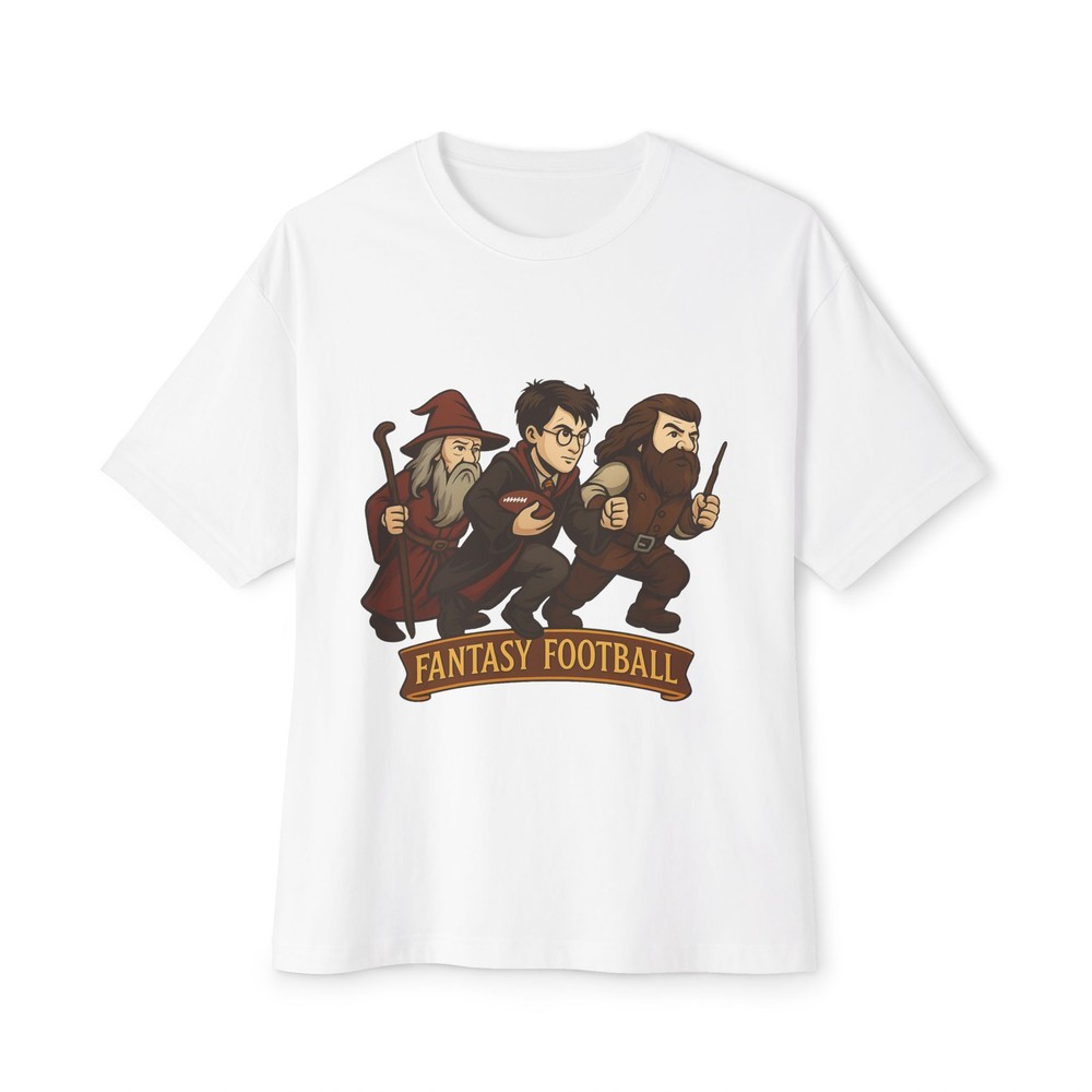 Fantasy Football Wizards Retro Parody Tee Magic School Themed Distressed Design