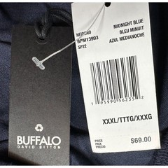Buffalo by David Bitton Long Sleeve T-Shirt Navy Blue 100% Cotton Men’s 3XL NWT