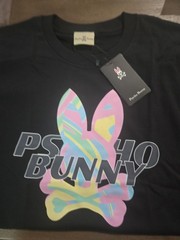 Psycho Bunny Milos Graphic Tee Pima Cotton Black Graphic Logo M Short Sleeve