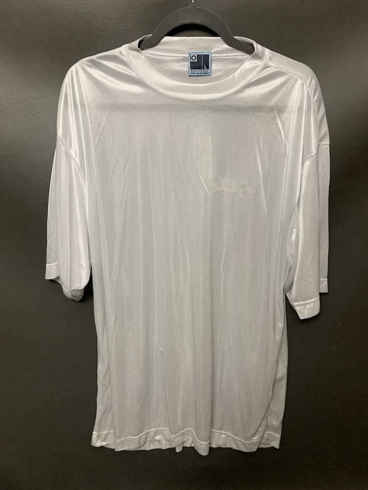 Southpole White Satin Shirt Semi-Sheer, Men’s Large