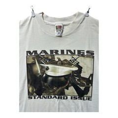 Vintage US Marines Standard Issue The Wild Side White T Shirt Men’s Size XL