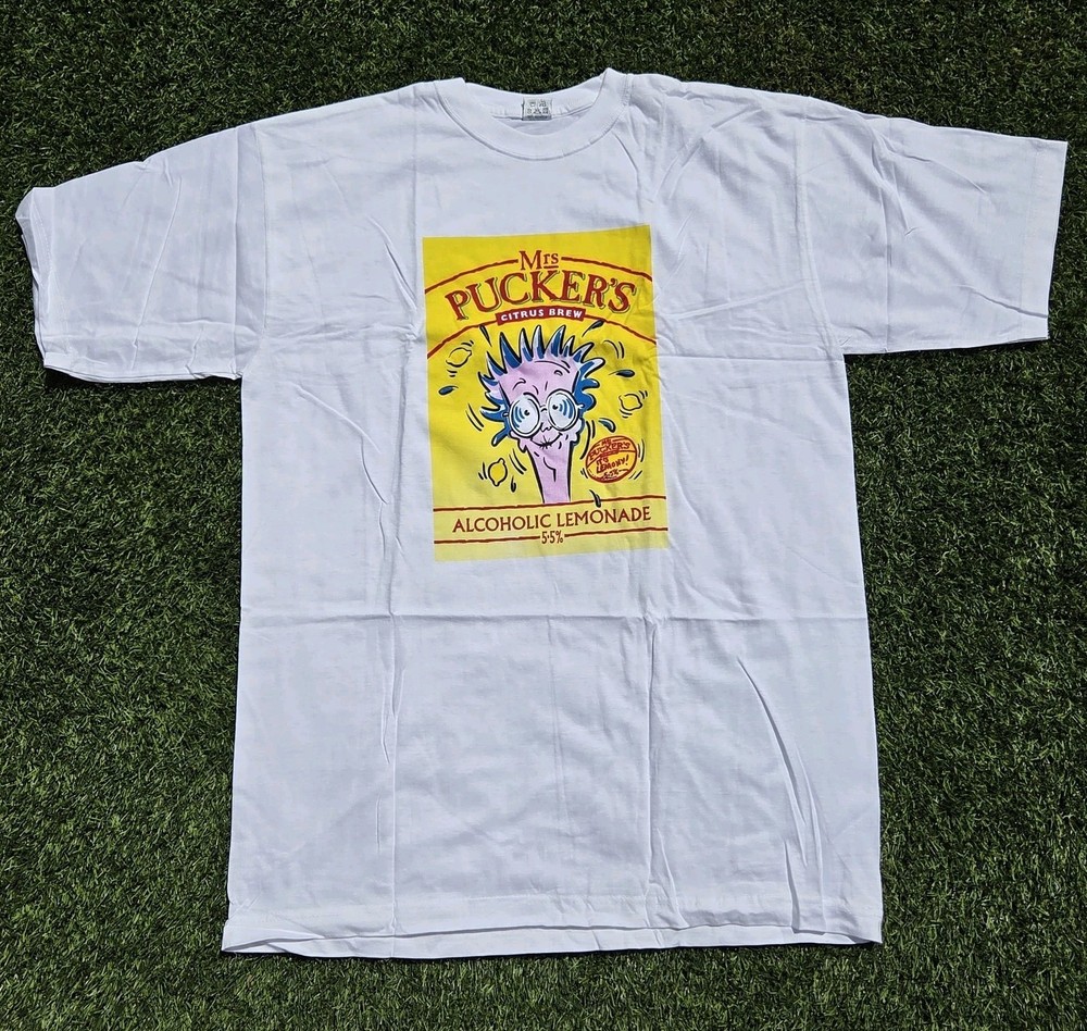 Vintage Mrs Puckers Alcoholic Lemonade T Shirt Deadstock Promo 90s Mens XL
