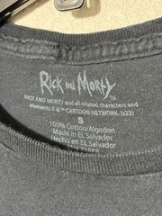 Rick and Morty Graphic T-Shirt Black Cartoon Network Adult Swim Size Small S
