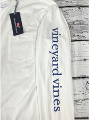 Vineyard Vines White Long Sleeve Football Theme USA American Flag Size 2XL – NEW