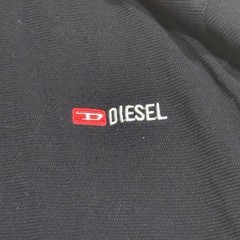Diesel Mens Long Sleeve Shirt Large Black Micro Waffle Knit Utility Pocket XL