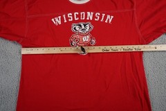 Vintage University of Wisconsin T Shirt Mens XL Red Double Sided Lined Badgers