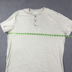 Fresh Clean Tees Shirt Men 2XL Tan Henley Short Sleeve Soft Tagless Button Tee