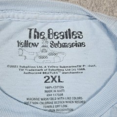 The Beatles Yellow Submarine Graphic T-Shirt Mens 2XL Blue Good Band Tee Cotton