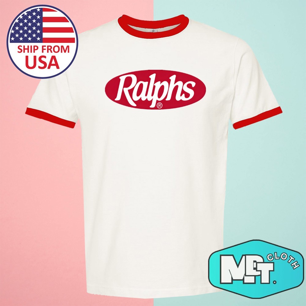 Ralphs Supermarket California Grocery Men’s Ringer Red Size S-3XL