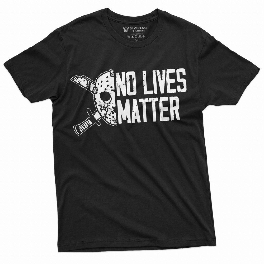 Mens Halloween Funny T-shirt Jason no lives matter Costume Tee Halloween Gifts