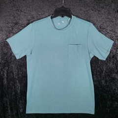 Free Fly Mens Bamboo Flex Pocket Tee Heather Sea Pine Green M 8300 UPF 50+ NEW