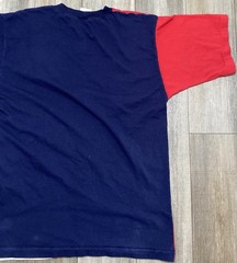 Vintage Mani Hile Color Block T Shirt Mens S Red White Blue Graphic Tee Texas