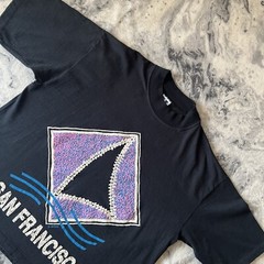 Vintage 80s 90s San Francisco CA Single Stitch Puff Print Boxy Tee USA Made Rare