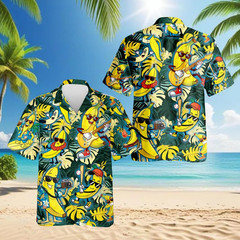 Aloha Banana Guitar Hawaiian Shirt Funny Banana Music Beach Party Outfit