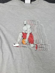 AND1 Shirt Mens Large Gray Long Sleeve Basketball Player Graphic Tee T-Shirt
