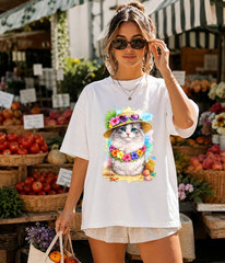 Comfort Colors® Kute Kitten Summer Cat Beach Tropical Vacation Hawaiian T-Shirt