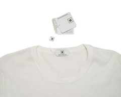 Kired Kiton $325 NWT White Supima Crepe Cotton Long Sleeve T-Shirt M (50 IT)