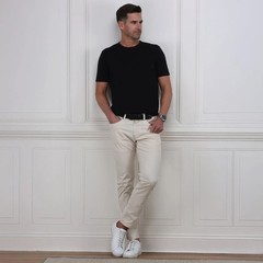 Collars & Co T-Shirt Mens S Black Cotton Silk Quiet Luxury Touch Lucca Tee NWT
