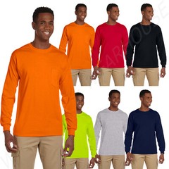Gildan Mens Long Sleeve Pocket T-Shirt Ultra Heavy Cotton 6 oz S-5XL MG241