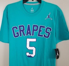 JORDAN V RETRO 5 GRAPES OUTFIT SHIRT + SHORTS SET EMERALD PURPLE RARE (MEDIUM)