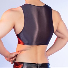 Lingerie Half Tank Top Glossy Vest Workout Sports Bras Sleeveless Undershirt