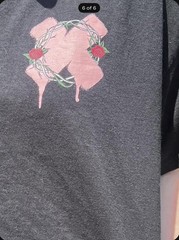 XPLR Design Studios Black XL Double-Sided Rose Graphic Crew Neck Cotton Tee