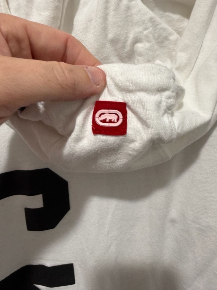 Ecko Unltd. Long Sleeve Hooded Graphic T-Shirt with Mesh Panel Detail