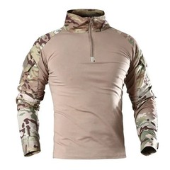 Tactical Combat Shirt Men Army Military Camo Long Sleeve Airsoft Hunting