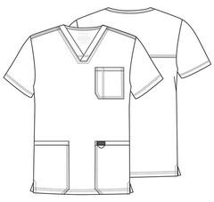 Scrub top for Men V-Neck with 3 Pockets, Knit Details, Soft, Durable, Breatha…
