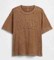Gap Shirt Mens Small Brown Boxy Tee GAP Logo Everyday Soft Relaxed Fit $35 MSRP