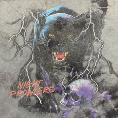 PacSun Shirt Mens Large Gray Night Prowlers Panther Skull Graphic Tee Tie Dye
