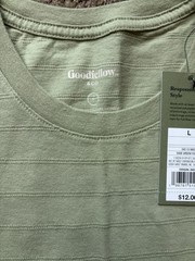 Goodfellow & Co Men’s L Standard Fit Crew Neck Short Sleeve Green Stripe Tee