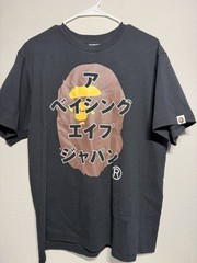 A Bathing Ape BAPE Black Ape Head Logo Graphic Katakana Crew Neck Tee Men’s L