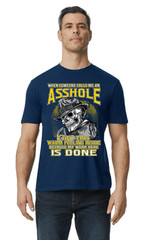Funny Adult Humor Sarcastic A Hole T Shirt Graphic Design Navy T-Shirt Gift